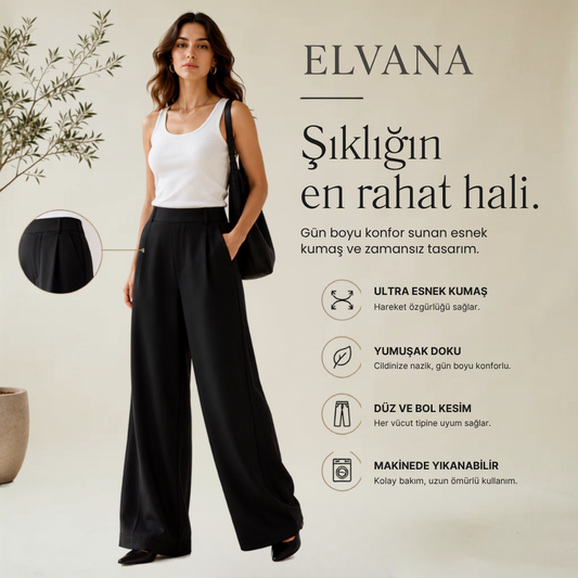 Elvana™ Likralı Düz Kesim Pantolon