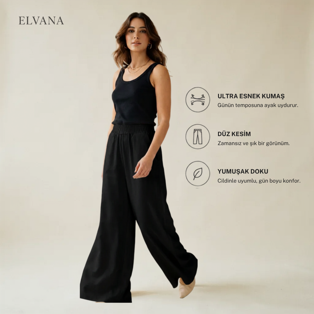 Elvana™ Likralı Düz Kesim Pantolon